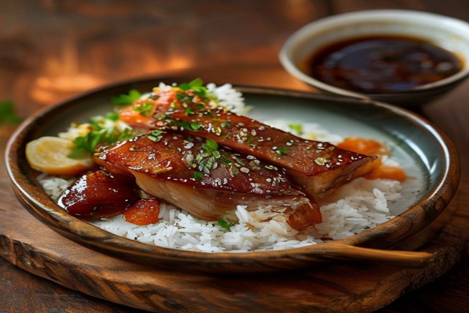 Porc laqué chinois caramélisé et savoureux